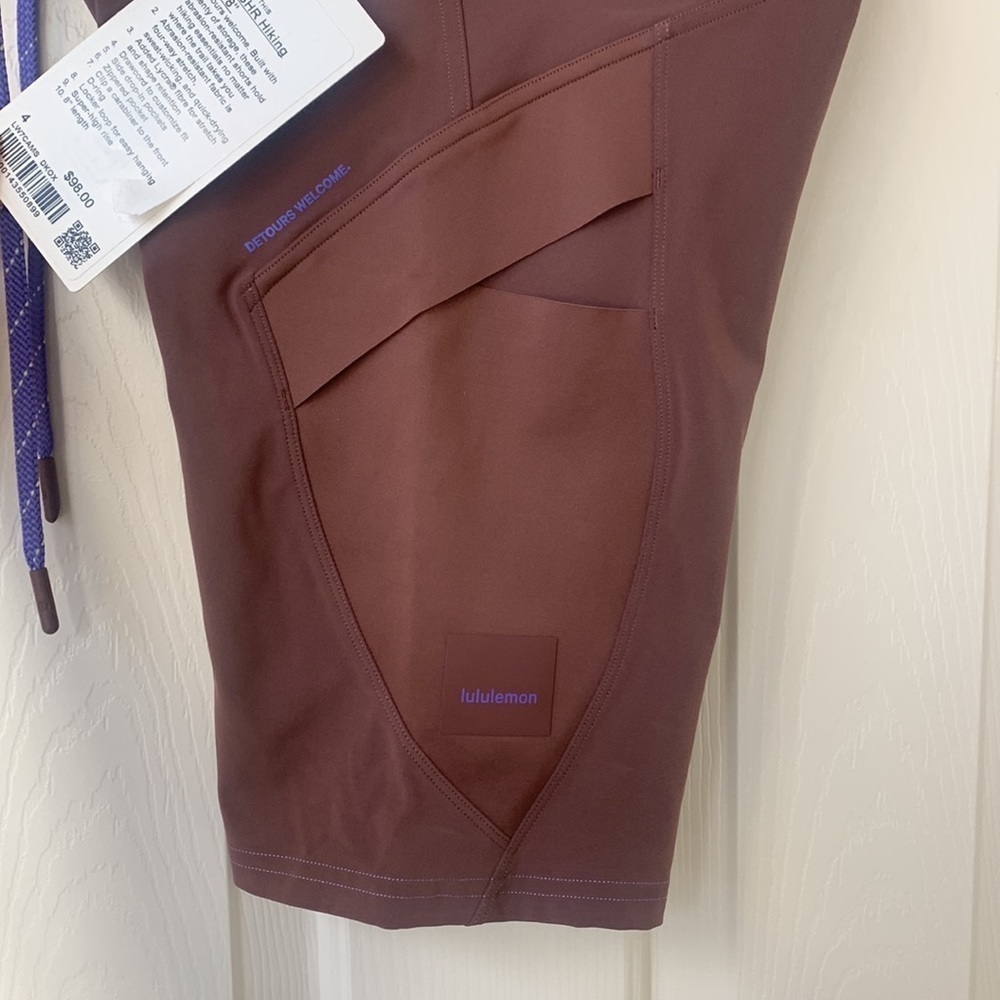 NWT lululemon cargo SHR hiking shorts 8” Dark oxide brown size 4 - Picture 8 of 13